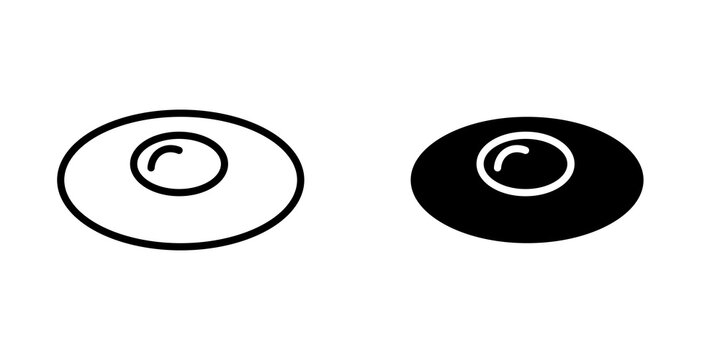 Omelet icon flat outline in black