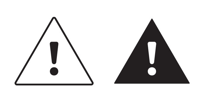 Alert icon flat outline in black