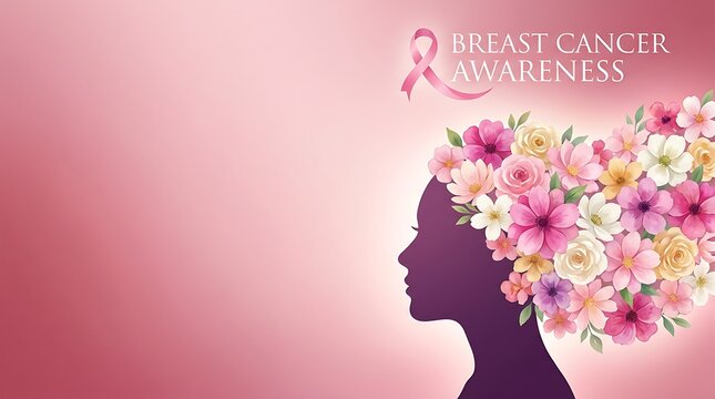 Breast cancer awareness pink ribbon concept for women health during the october awareness month and cancer support initiative