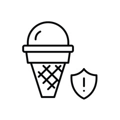 Obraz premium Melting risk alert, dairy allergy warning, sugar hazard notice. Pixel perfect, editable stroke vector icon