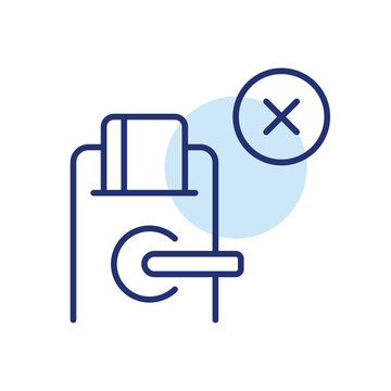 Digital lock restriction, access control ban. Pixel perfect, editable stroke vector icon