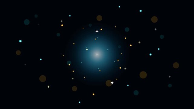 Abstract Blue Light Particles and Stars Motion Background Video