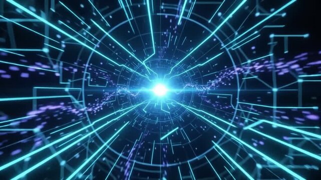 Abstract futuristic light tunnel warp speed energy burst background