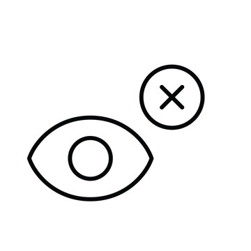 Visual restriction, view cancelled. Pixel perfect, editable stroke vector icon