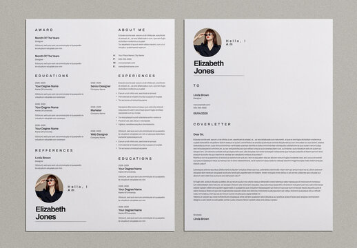 Minimalist Resume and Cover Letter Layout