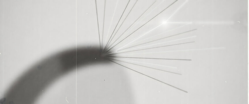 Abstract motion blur lines radiating from dark curved shape on light background