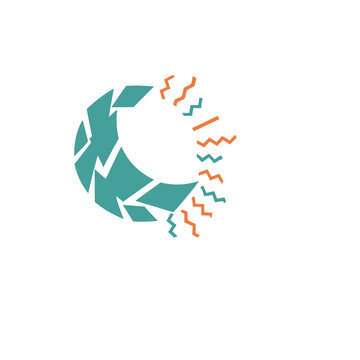 Abstract geometric shapes with zig-zag lines