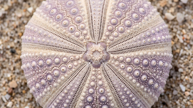 Sea urchin shell radial symmetry pore pattern macro texture