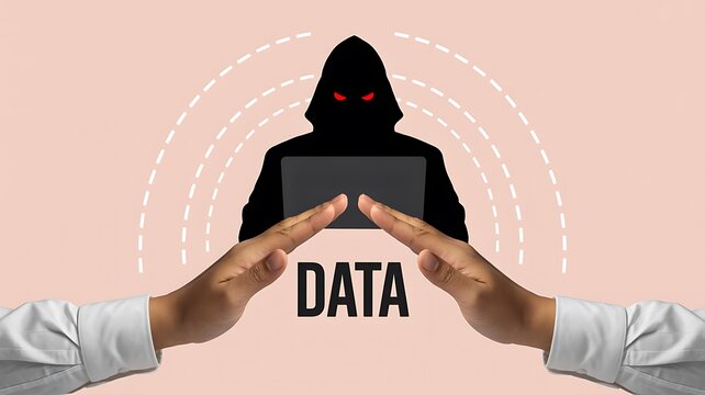 Data security concept with protected information shielded from unauthorized digital access