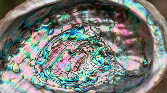 Abalone shell nacre mother of pearl iridescent blue green texture