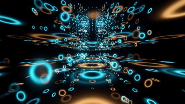 非線形光学ソリトンと回折光リングが深宇宙に広がる物理シミュレーション背景
