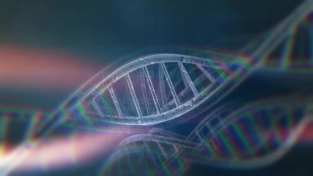 Glitch Effect 3D DNA Helix Biology Science Animation