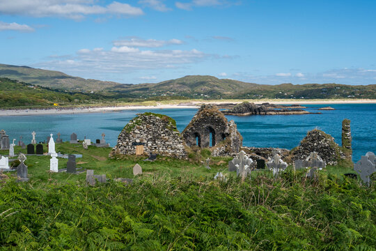 Klosterruine auf Abbey Island bei Derrynane, Irland