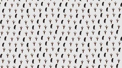 Penguins and Bird Footprints Pattern © babag