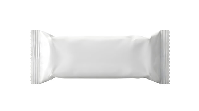 Blank white snack bar packaging mockup isolated on transparent background