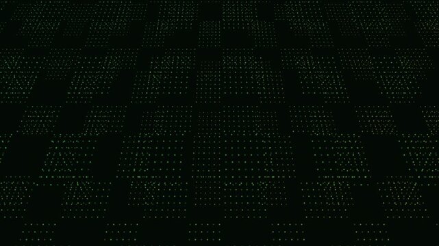 4k animation of a high tech supercomputer silicon chip grid with glowing data processing lines on a transparent background