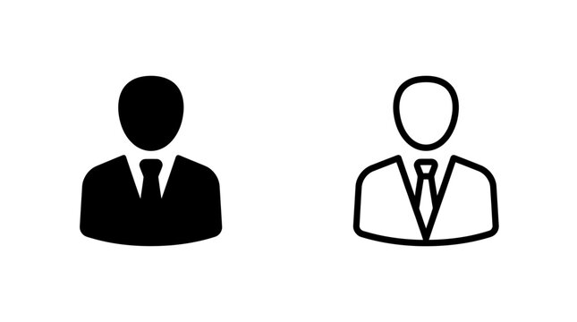 Business person avatar wearing suit and tie icon with formal wear