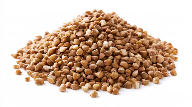 transparent buckwheat groats isolated on white background