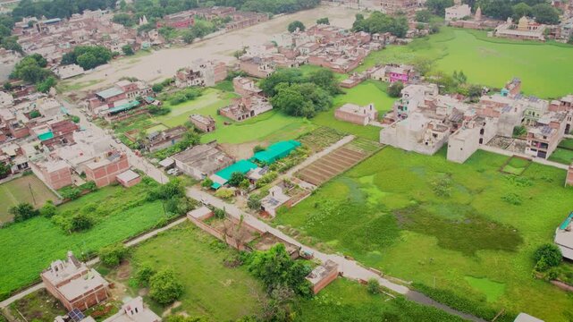 Aerial view of Farrukhabad residential area in Uttar Pradesh India