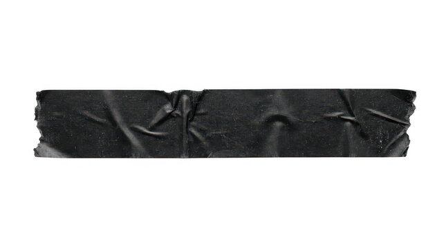 A single strip of black duct tape isolated on transparent background