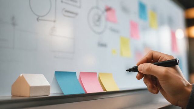 Marker And Blank Notes For Startup Prototype Planning