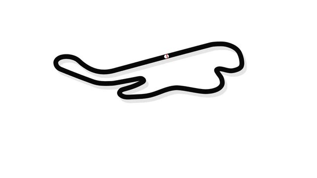 Phillip Island Grand Prix Circuit track layout animation showing a minimalist black and white minimalist line art style video footage clip.