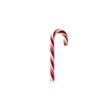 Traditional red and white candy cane isolated