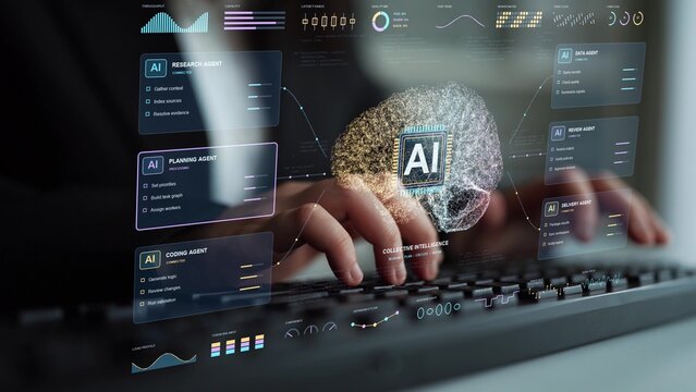 Specialized AI agents divide research and implementation work, with a coordinating intelligence linking their context, priorities and task outcomes.
