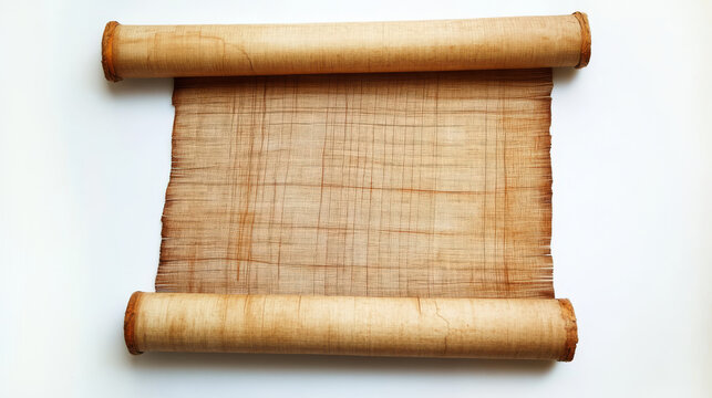 Set of isolated vector old parchment. Cartoon ancient egypt papyrus roll. Scroll letter illustration for medieval game to place map with treasure. Empty chinese page for app message or invitation.