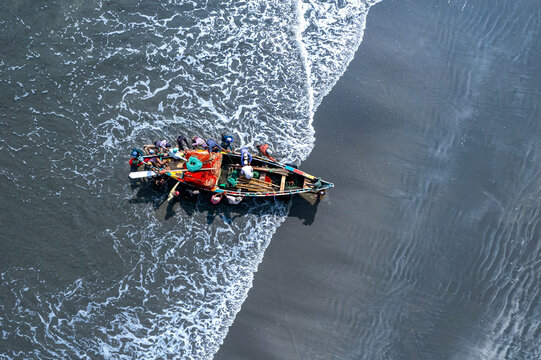 Fishing at shore. side