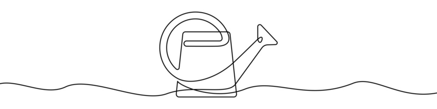Watering can line icon for gardening hobby