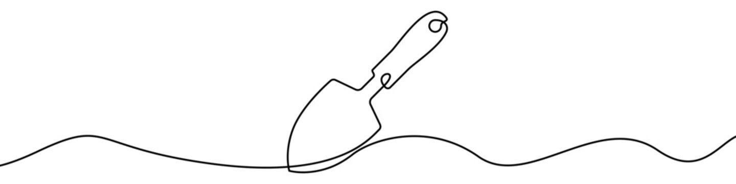 Garden trowel line icon for gardening tool