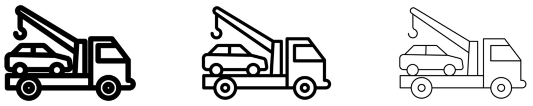 Tow truck flat icon with car for vehicle recovery service
