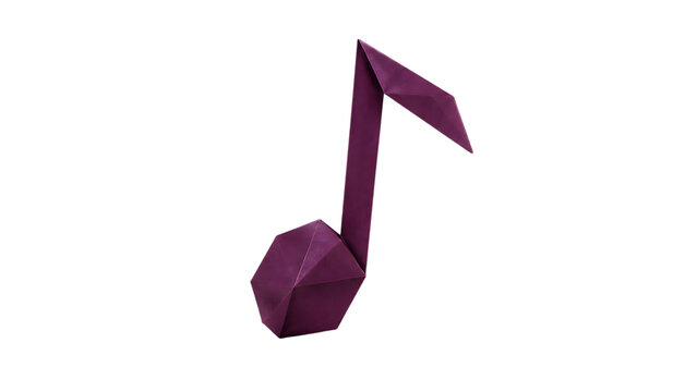 Origami Deep Plum Eighth Note Music Icon Transparent PNG