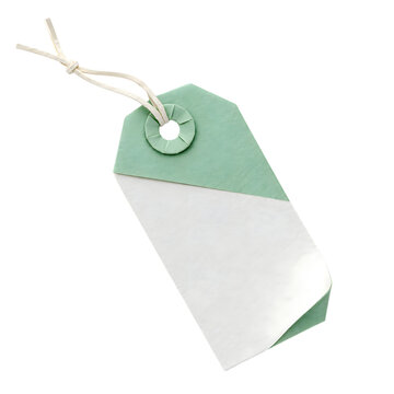 Origami Price Tag with Folded Eyelet and Paper String Transparent PNG