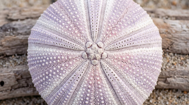Sea urchin shell radial symmetry pore pattern macro texture