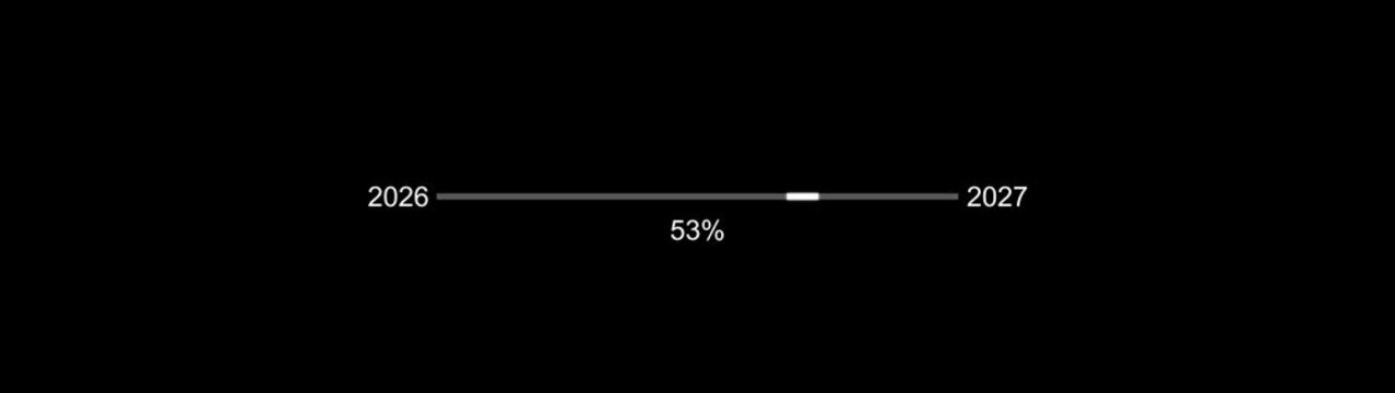 2027 Glowing Red Neon Announcement with Numbers text typography. Loading bar from 2026 to 2027 new year transfer animation. Welcoming the Happy New Year 2027. 