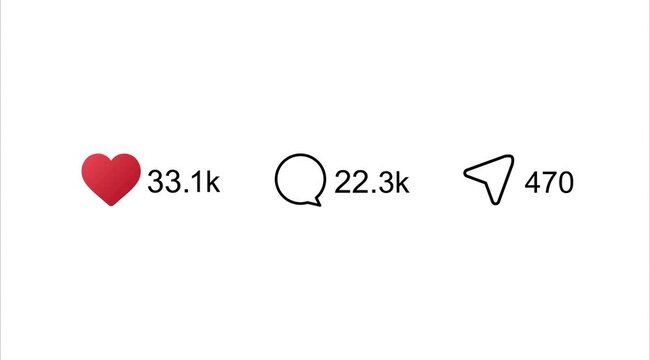 Viral Content of Social Media Animation. Like comment and share social media animation count 4K Footage