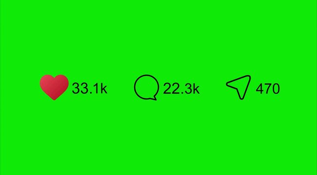 Viral Content of Social Media Animation. Like comment and share social media animation count 4K Footage