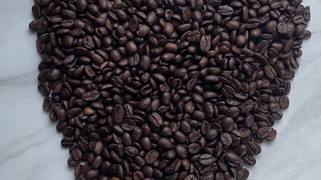 coffee beans in heart