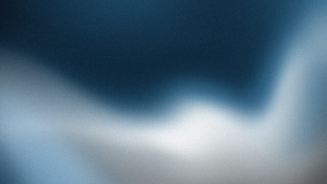 Modern dark blue abstract grainy gradient background with white light.