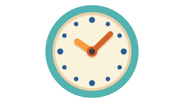 Flat Design Clock Showing Time at 10:10