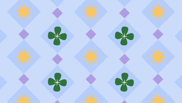 Abstract Clover Star Diamond Geometric Motion Graphic Loop Background