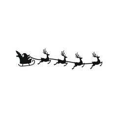 Fototapeta premium Sketch Santa Claus Sleigh