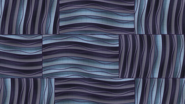 Abstract Wavy Lines and Ribbed Texture Pattern