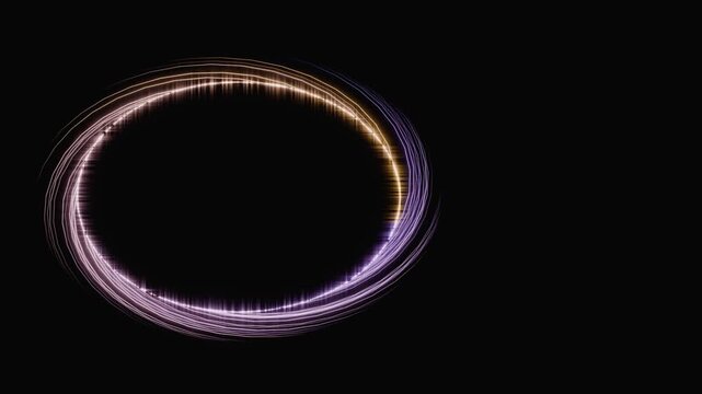 Glowing light ring expands into a halo loop then collapses again