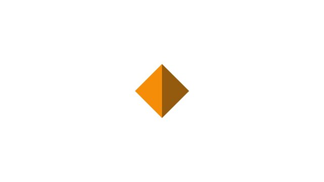 Orange Diamond Shape Animation on White Background for Geometric Business Concept