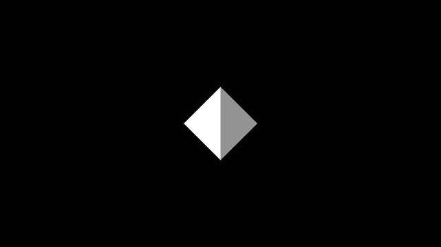 Minimal Geometric Diamond Logo Icon on Black Background
