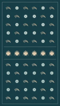Cream flowers, leafy sprigs, and a central lotus band repeat across a deep teal field, creating a sophisticated botanical textile suitable for cultural and decorative projects.