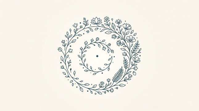 Botanical Growth Spiral Vector